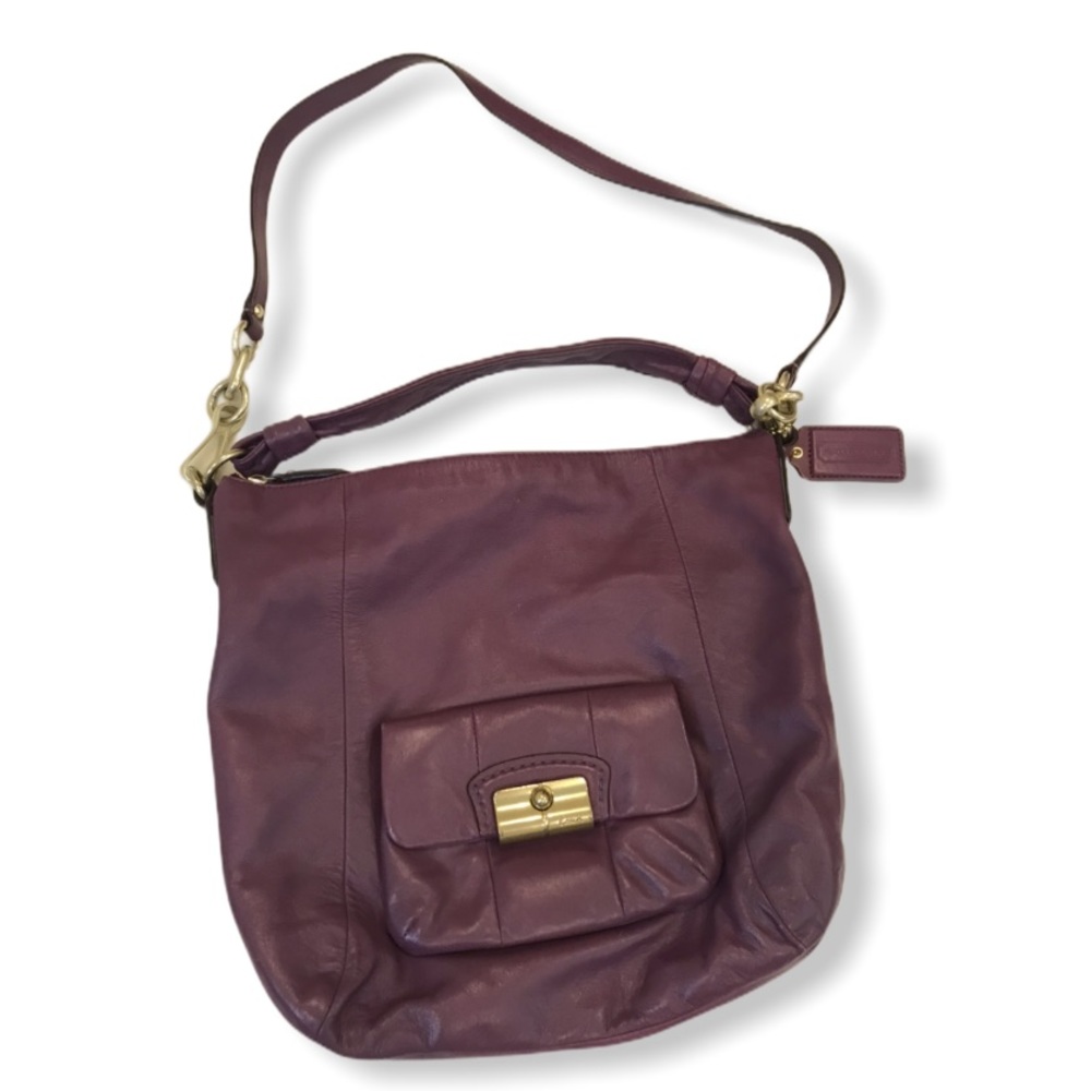 Coach Kristin Plum Leather Crossbody Purse